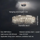 Modern chrome crystal circle led chandelier for living room decor