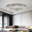 Modern chrome crystal circle led chandelier for living room decor