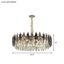Modern chrome crystal drum pendant light for living room