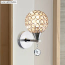 Modern chrome crystal encrusted wall light bedroom sconce