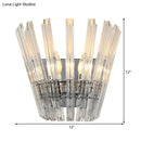 DecorBites™ Contemporary Tapered Wall Mount Light with Clear Crystal for Corridors - Chrome Finish - 2 Bulbs