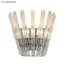 DecorBites™ Contemporary Tapered Wall Mount Light with Clear Crystal for Corridors - Chrome Finish - 2 Bulbs