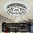 Modern chrome crystal led ceiling fan bedroom flush mount lighting