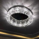 Modern chrome crystal led ceiling lamp for living room