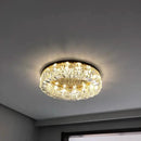 Modern chrome crystal led ceiling lamp for living room