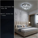 Modern chrome crystal led ceiling lamp for living room