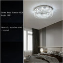Modern chrome crystal led ceiling lamp for living room
