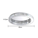 Modern chrome crystal led ceiling light dining room double ring