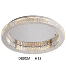 Modern chrome crystal led ceiling light dining room double ring
