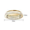Modern chrome crystal led ceiling light dining room double ring