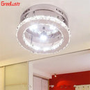 Modern chrome crystal led ceiling light for bedroom