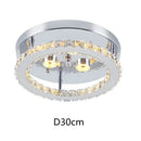 Modern chrome crystal led ceiling light for bedroom