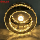 Modern chrome crystal led ceiling light for bedroom
