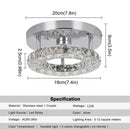 Modern chrome crystal led ceiling light for bedroom