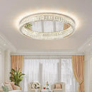 Modern chrome crystal led ceiling light living room dimmable lamp