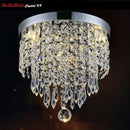 Modern chrome crystal led ceiling light living room sparkling chandelier