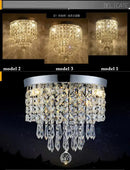 Modern chrome crystal led ceiling light living room sparkling chandelier