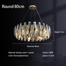 Modern chrome crystal led chandelier bedroom pendant light