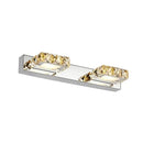 Modern chrome crystal led mirror light bathroom sconce