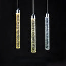 Modern chrome crystal led pendant light dining room trio