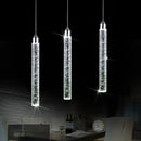 Modern chrome crystal led pendant light dining room trio
