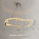 Modern chrome crystal led pendant lights dining room double ring fixtures
