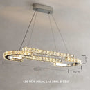 Modern chrome crystal led pendant lights dining room double ring fixtures