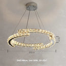 Modern chrome crystal led pendant lights dining room double ring fixtures