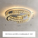 Modern chrome crystal led pendant lights dining room double ring fixtures