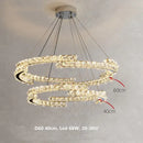 Modern chrome crystal led pendant lights dining room double ring fixtures