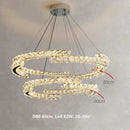 Modern chrome crystal led pendant lights dining room double ring fixtures