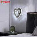 Modern chrome crystal led wall sconce living room light