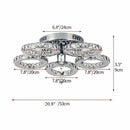 Modern chrome crystal nordic led ceiling chandelier living room flower