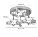 Modern chrome crystal nordic led ceiling chandelier living room flower