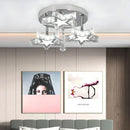 Modern chrome crystal nordic led ceiling chandelier living room flower