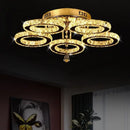 Modern chrome crystal nordic led ceiling chandelier living room flower