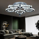 Modern chrome crystal nordic led ceiling chandelier living room flower
