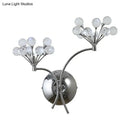 Modern chrome crystal orb light fixture living room direct wired electric