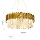 Modern chrome crystal oval led chandelier dining room light