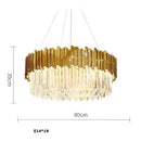 Modern chrome crystal oval led chandelier dining room light
