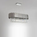 Modern chrome crystal oval led chandelier dining room light