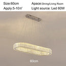 Modern chrome crystal oval led chandelier living room luxury light