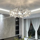 Modern chrome crystal ring chandelier dining room pendant light