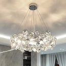 Modern chrome crystal ring chandelier dining room pendant light