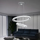Modern chrome crystal ring chandelier dining room pendant light