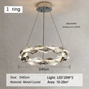 Modern chrome crystal ring chandelier for dining room dimmable led