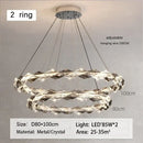 Modern chrome crystal ring chandelier for dining room dimmable led