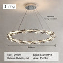 Modern chrome crystal ring chandelier for dining room dimmable led