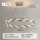 Modern chrome crystal ring chandelier for dining room dimmable led