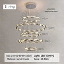 Modern chrome crystal ring chandelier for dining room dimmable led